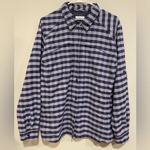 Women’s Columbia Navy and Gray Plaid Shirt
